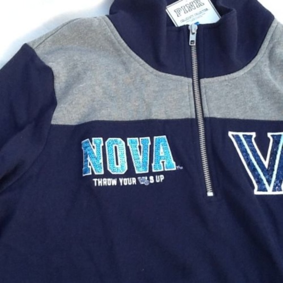 VS Villanova Wildcats 1/4 zip crew top sequin - Picture 5 of 6